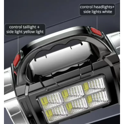 Linterna LED recargable HB-2678-6 ⋆ 6COB blanca y amarilla ⋆ carga solar y USB ⋆ IP44 ⋆ camping, coche, emergencias