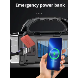Linterna LED recargable HB-2678-6 ⋆ 6COB blanca y amarilla ⋆ carga solar y USB ⋆ IP44 ⋆ camping, coche, emergencias