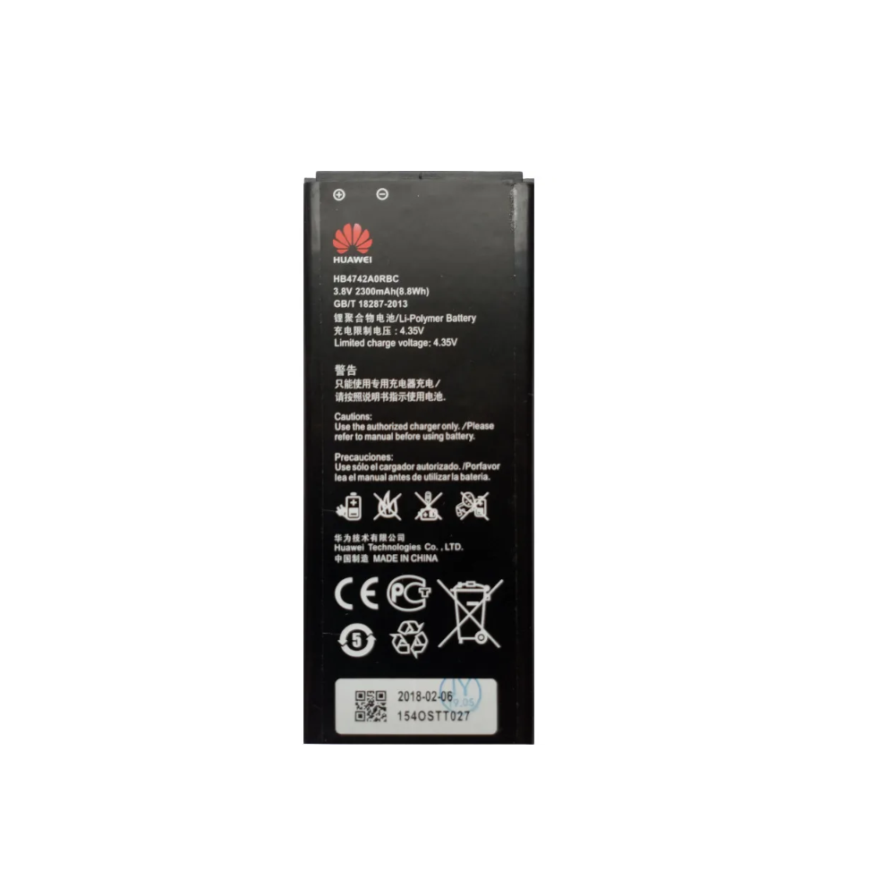 Batería original Huawei HB4742A0RBC para Honor 3C / G630 / G730 / G740 / H30-T00 / H30-U10 ⋆ 2300 mAh ⋆ 3.8 V ⋆ Li-ion
