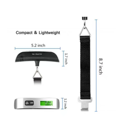 Báscula portátil digital colgante 10g–50kg ⋆ Pantalla LCD con retroiluminación ⋆ Equipaje maletas viaje precisión 10 g