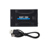 Convertidor SCART a HDMI 1080P ⋆ Adaptador de audio y vídeo Plug & Play para TV / DVD / Sky Box / STB ⋆ Negro compacto