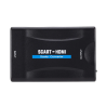 Convertidor SCART a HDMI 1080P ⋆ Adaptador de audio y vídeo Plug & Play para TV / DVD / Sky Box / STB ⋆ Negro compacto