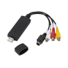 Capturadora USB 2.0 VHS a DVD compatible con Windows ⋆ Convierte vídeo analógico a digital con audio RCA/S-Video