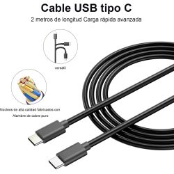 Cargador adaptador de red pared enchufe 45W conector USB C / Tipo C Negro