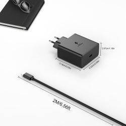 Cargador adaptador de red pared enchufe 45W conector USB C / Tipo C Negro
