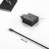 Cargador adaptador de red pared enchufe 45W conector USB C / Tipo C Negro