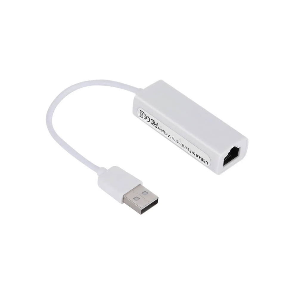 Adaptador USB 2.0 a RJ45 Ethernet 10/100Mbps ⋆ Compatible con Windows, Mac, Android ⋆ Plug & Play