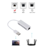 Adaptador USB 2.0 a RJ45 Ethernet 10/100Mbps ⋆ Compatible con Windows, Mac, Android ⋆ Plug & Play