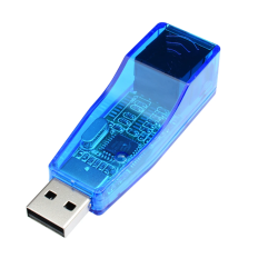 Adaptador de red USB a RJ45 Ethernet azul ⋆ 10/100Mbps automático ⋆ Compatible USB 1.0/1.1/2.0 ⋆ Plug & Play