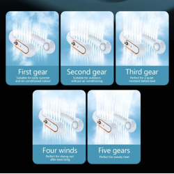 Ventilador sin aspas para cuello ⋆ Mini ventilador portátil silencioso USB ⋆ 5 velocidades ⋆ Pantalla digital ⋆ Verde