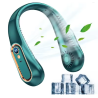 Ventilador sin aspas para cuello ⋆ Mini ventilador portátil silencioso USB ⋆ 5 velocidades ⋆ Pantalla digital ⋆ Azul