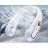 Ventilador sin aspas para cuello ⋆ Mini ventilador portátil silencioso USB ⋆ 5 velocidades ⋆ Pantalla digital ⋆ Azul