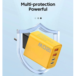 Cargador rápido 120W USB-C + USB ⋆ 4 puertos carga rápida PD 3.0 ⋆ iPhone Samsung Xiaomi ⋆ ENVÍO DESDE ESPAÑA