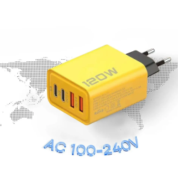 Cargador rápido 120W USB-C + USB ⋆ 4 puertos carga rápida PD 3.0 ⋆ iPhone Samsung Xiaomi ⋆ ENVÍO DESDE ESPAÑA
