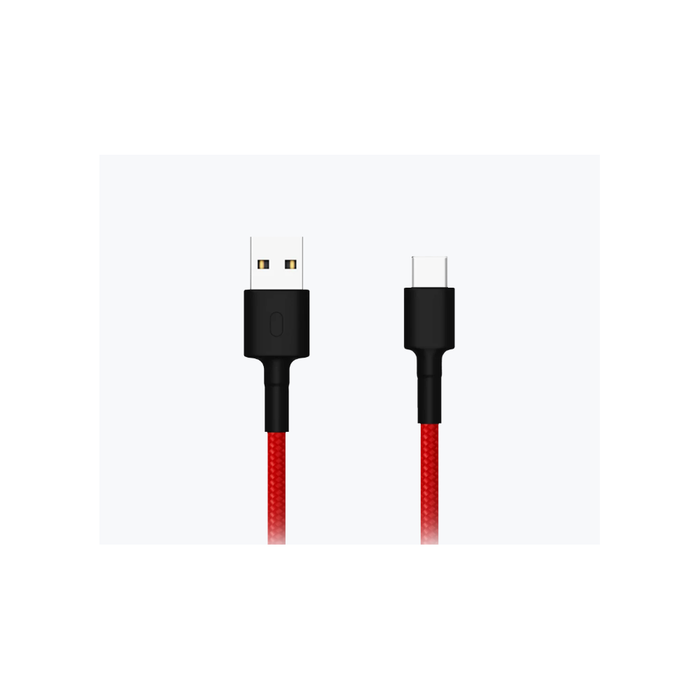XIAOMI Cable Mi Braided USB USB-C 100 cm rojo ⋆ Carga rápida y datos ⋆ Resistente y flexible ⋆ ENVÍO DESDE ESPAÑA