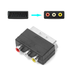 Adaptador Euroconector SCART macho a 3RCA AV ⋆ Audio y vídeo compuesto ⋆ Para PS4, Wii, DVD, VCR ⋆ ENVÍO DESDE ESPAÑA