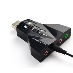 Tarjeta de sonido Virtual 7.1 USB 3D ⋆ Adaptador externo con micrófono y auriculares ⋆ Windows y Linux ⋆ ENVÍO DESDE ESPAÑA