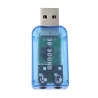 Tarjeta de sonido USB externa 5.1 canales 3D ⋆ Adaptador con micrófono y auriculares para PC azul ⋆ ENVÍO DESDE ESPAÑA