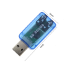 Tarjeta de sonido USB externa 5.1 canales 3D ⋆ Adaptador con micrófono y auriculares para PC azul ⋆ ENVÍO DESDE ESPAÑA