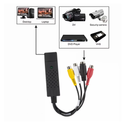EASYCAP Capturadora de vídeo USB 2.0 ⋆ Adaptador RCA/S-Video a PC ⋆ Conversor VHS a DVD ⋆ Plug and Play ⋆ ENVÍO DESDE ESPAÑA