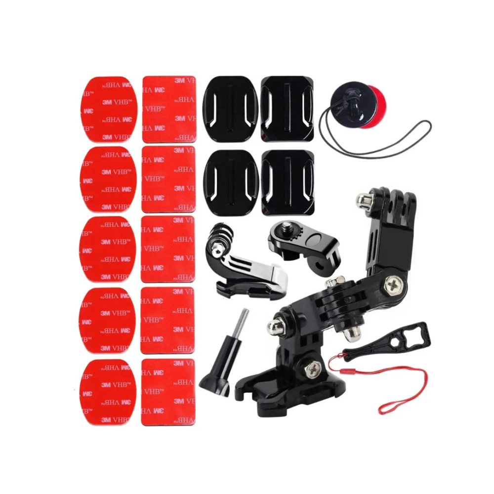 Kit accesorios para GoPro y cámaras deportivas ⋆ Soporte casco giro 4 direcciones ⋆ Compatible SJCAM DJI YI ⋆ ENVÍO ESPAÑA