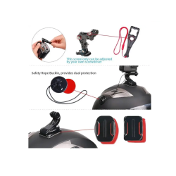 Kit accesorios para GoPro y cámaras deportivas ⋆ Soporte casco giro 4 direcciones ⋆ Compatible SJCAM DJI YI ⋆ ENVÍO ESPAÑA