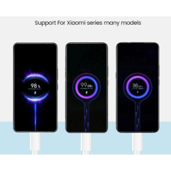 Cargador rápido 67W con cable USB-C 1m blanco ⋆ Compatible Xiaomi, POCO, Samsung, Realme, Huawei y más ⋆ ENVÍO DESDE ESPAÑA