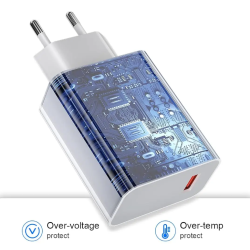 Cargador rápido 67W con cable USB-C 1m blanco ⋆ Compatible Xiaomi, POCO, Samsung, Realme, Huawei y más ⋆ ENVÍO DESDE ESPAÑA