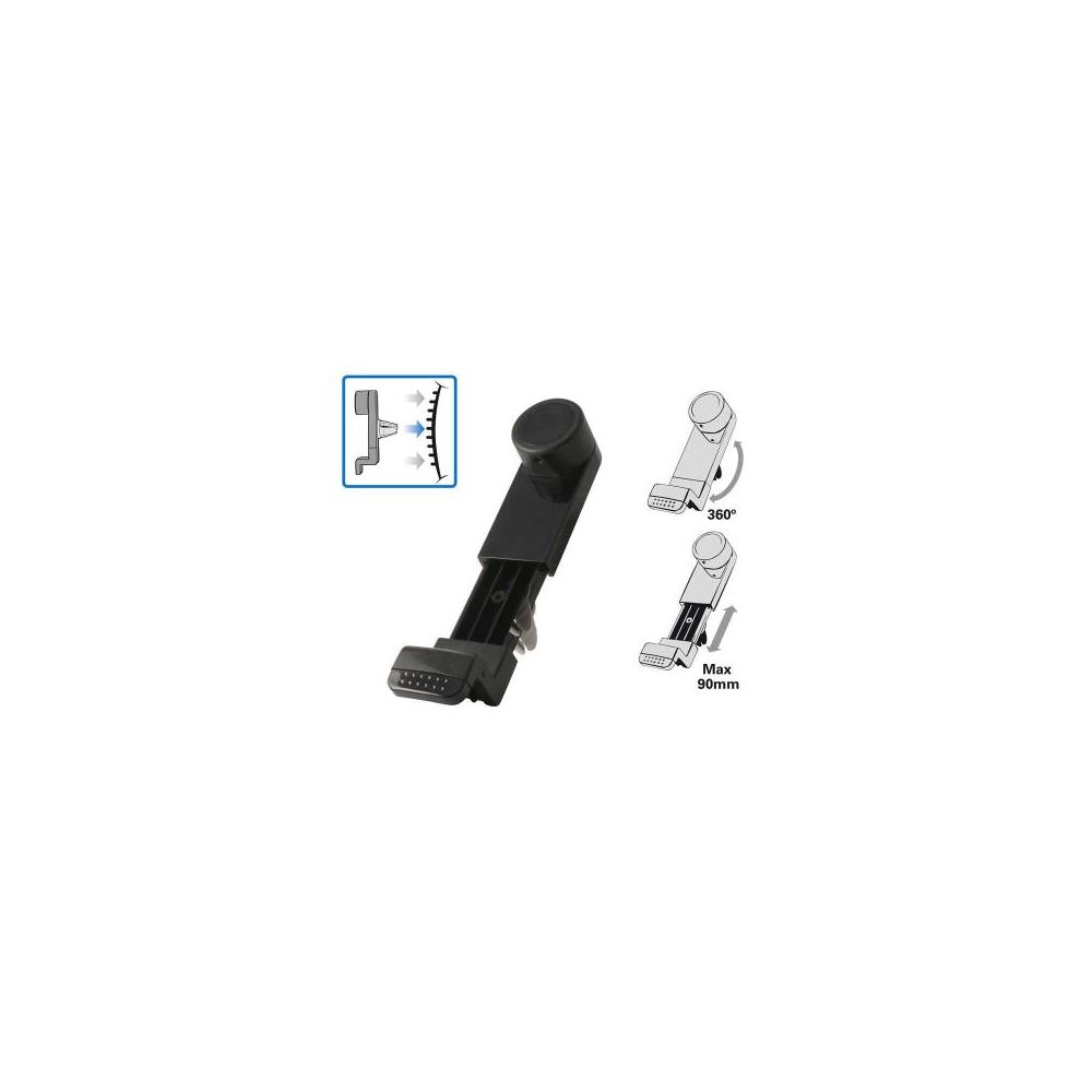 Soporte para móvil compatible con rejilla de coche ⋆ Giro 360° ⋆ Para teléfonos 3.5-6.3" ⋆ Color negro ⋆ ENVÍO DESDE ESPAÑA