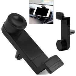 Soporte para móvil compatible con rejilla de coche ⋆ Giro 360° ⋆ Para teléfonos 3.5-6.3" ⋆ Color negro ⋆ ENVÍO DESDE ESPAÑA