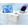 Cargador rápido 120W blanco ⋆ 1 puerto USB + 1 puerto USB-C ⋆ Incluye cable USB a USB-C blanco 1 m ⋆ ENVÍO DESDE ESPAÑA