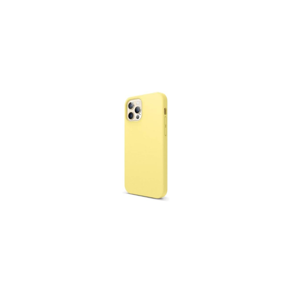Funda compatible con APPLE IPHONE 12 ⋆ Silicona amarilla con interior de microfibra ⋆ Antigolpes ⋆ ENVÍO DESDE ESPAÑA