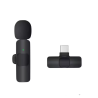 Micrófono Lavalier inalámbrico USB-C ⋆ Compatible Android ⋆ Mini micrófono de solapa para vídeos, directos y grabación ⋆ NEGRO