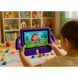 Funda infantil con asas verde para iPad Air 4/5 10.9 / Air 11 M2 / Pro 11 2018-2022 / Pro 11 M4 ⋆ Silicona resistente