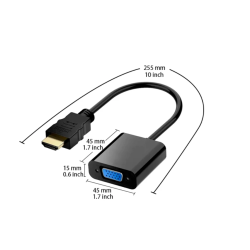 Adaptador HDTV a VGA de alta velocidad ⋆ A macho a VGA hembra ⋆ Convertidor con chip escalador ⋆ Negro ⋆ ENVÍO DESDE ESPAÑA