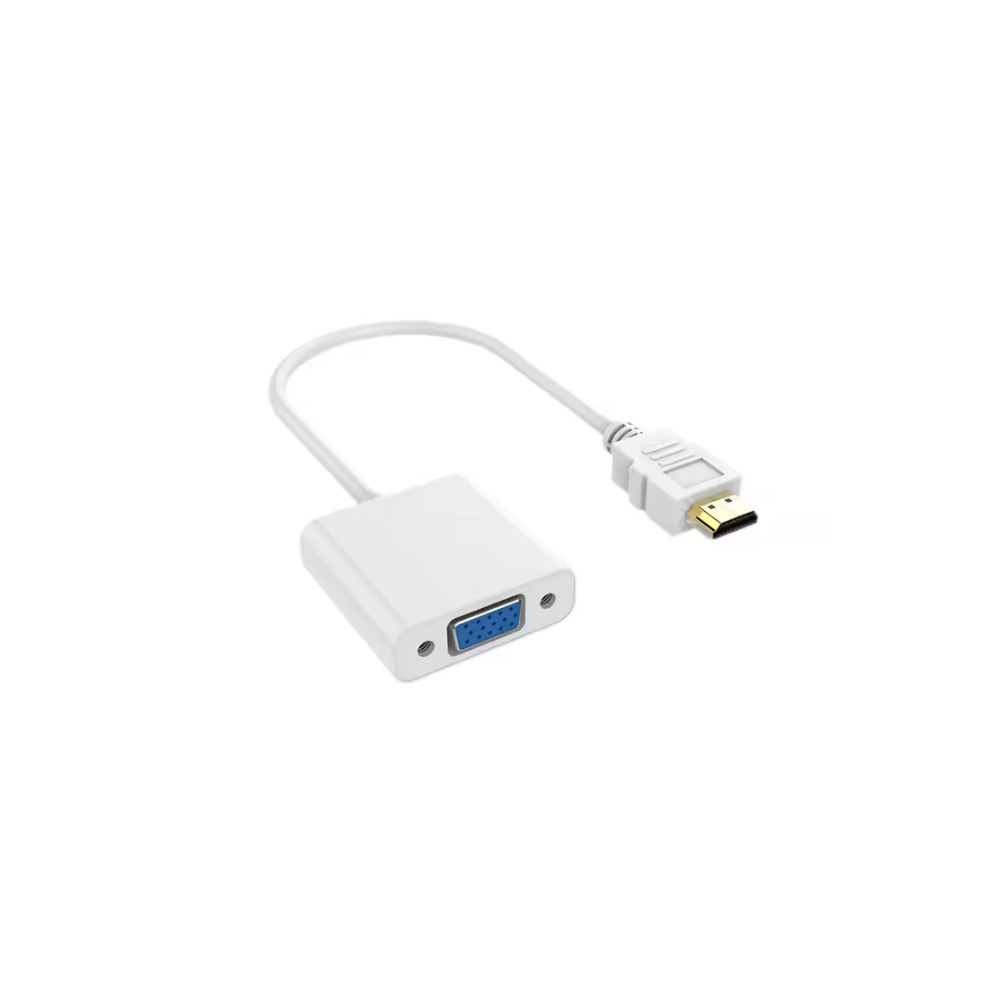 Adaptador HDTV a VGA con chip escalador ⋆ HDMI A macho a VGA hembra ⋆ Blanco ⋆ Para PC, portátil, proyector ⋆ ENVÍO DESDE ESPAÑA