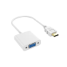 Adaptador HDTV a VGA con chip escalador ⋆ HDMI A macho a VGA hembra ⋆ Blanco ⋆ Para PC, portátil, proyector ⋆ ENVÍO DESDE ESPAÑA