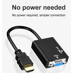 Adaptador HDTV a VGA con audio ⋆ Conversor HDTV macho a VGA hembra + jack 3.5mm ⋆ 1080p ⋆ Negro ⋆ ENVÍO DESDE ESPAÑA