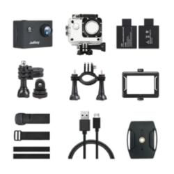 Cámara deportiva HD 1080P fucsia ⋆ Acuática sumergible 30M ⋆ Gran angular 140° ⋆ Pantalla LCD 2”