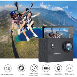 Cámara deportiva HD 1080P fucsia ⋆ Acuática sumergible 30M ⋆ Gran angular 140° ⋆ Pantalla LCD 2” ⋆ ENVÍO DESDE ESPAÑA