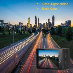 Cámara deportiva HD 1080P fucsia ⋆ Acuática sumergible 30M ⋆ Gran angular 140° ⋆ Pantalla LCD 2”