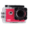 Cámara deportiva HD 1080P fucsia ⋆ Acuática sumergible 30M ⋆ Gran angular 140° ⋆ Pantalla LCD 2”