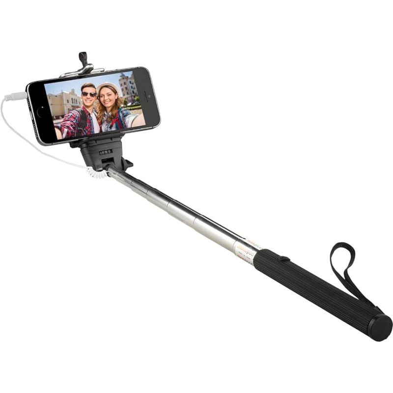 BLUE STAR Palo selfie extensible 75 cm ⋆ Monopod con jack 3.5 mm ⋆ Compatible con móviles 6.5-8.5 cm y cámaras deportivas