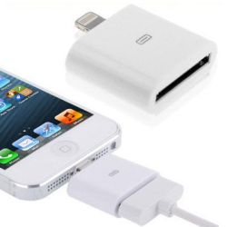 Adaptador compatible conector Apple 30 pines hembra a lightning 8 pines macho para iPhone iPod iPad - NO AUDIO