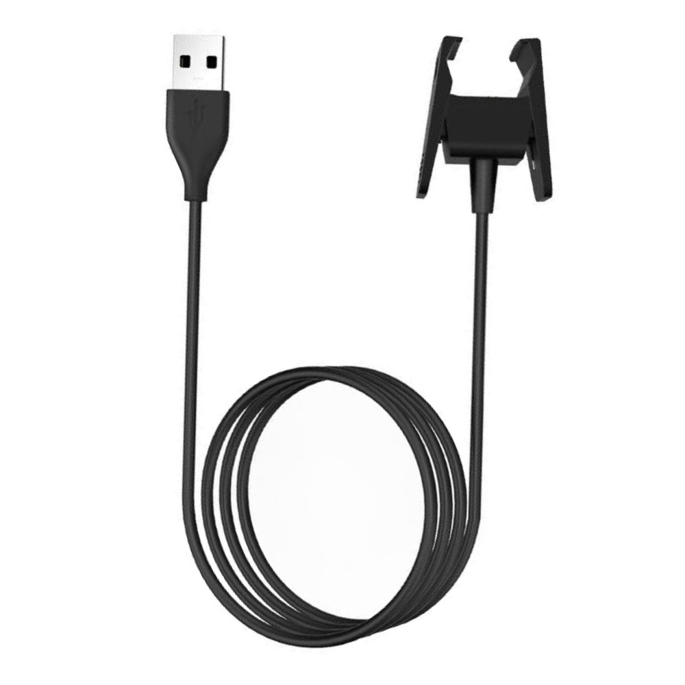 Cargador compatible con FITBIT CHARGE 2 ⋆ Cable USB de repuesto ⋆ Soporte portátil de carga ⋆ Negro