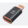 Adaptador USB-C hembra a LIGHTNING macho ⋆ Compatible iPhone iPad 8 pines ⋆ PD 20W ⋆ Carga y datos ⋆ Negro ⋆ Envío desde España