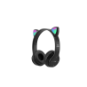 Auriculares bluetooth 5.0 cascos inalámbricos luces LED Orejas de gato P47M Azul oscuro