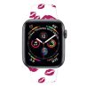 Correa compatible con APPLE WATCH 42 / 44 / 45 / 49 mm ⋆ Silicona besos blanca fucsia ⋆ Envío desde España