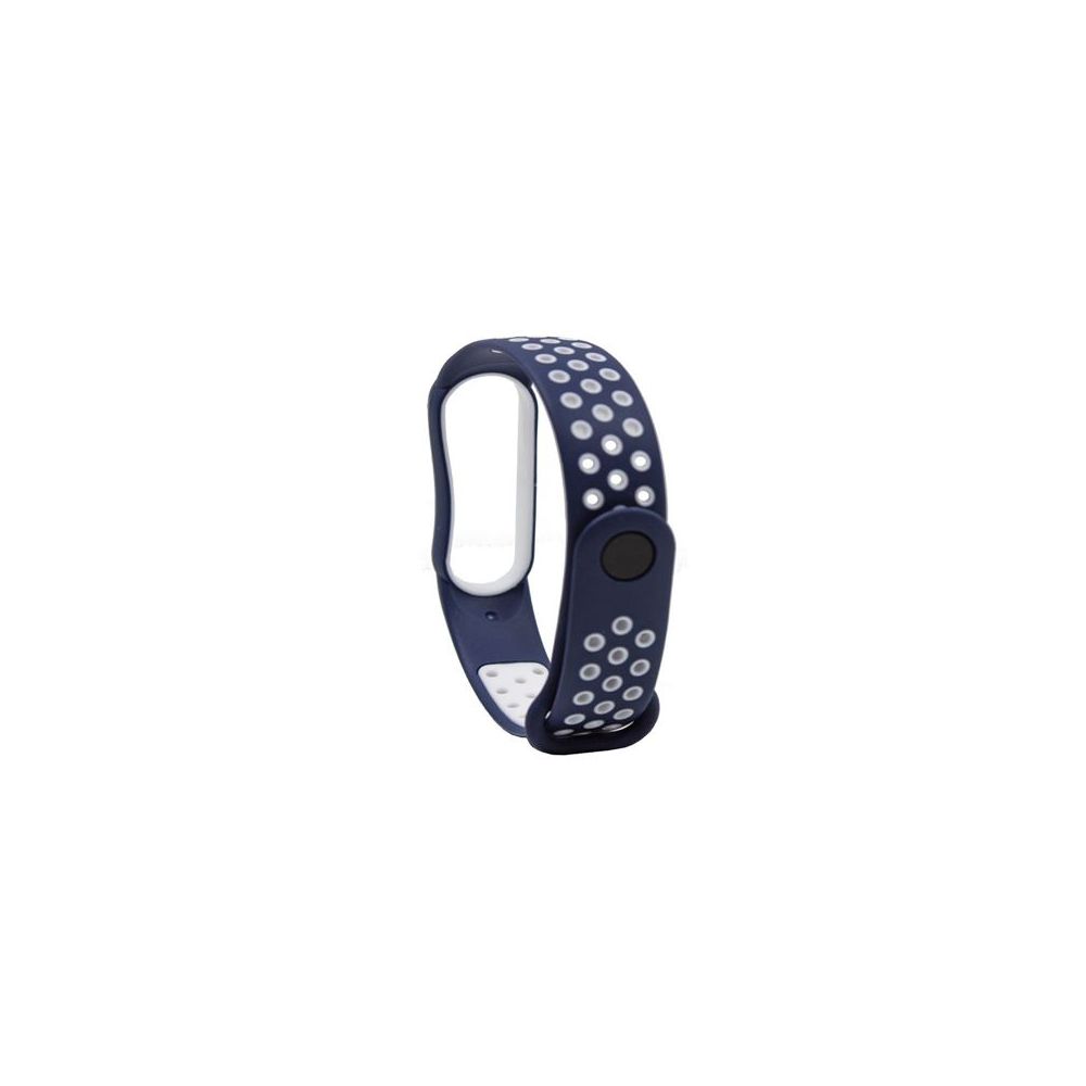 Correa compatible con XIAOMI MI BAND 5 / 6 / AMAZFIT BAND 5 ⋆ SPORT azul marino y blanco Silicona ⋆ Envío desde España