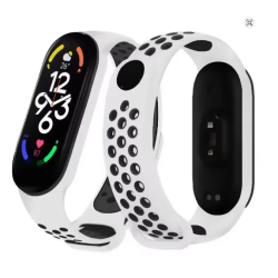 Correa compatible con XIAOMI MI BAND 5 / 6 / AMAZFIT BAND 5 ⋆ SPORT rosa claro y verde turquesa Silicona ⋆ Envío desde España